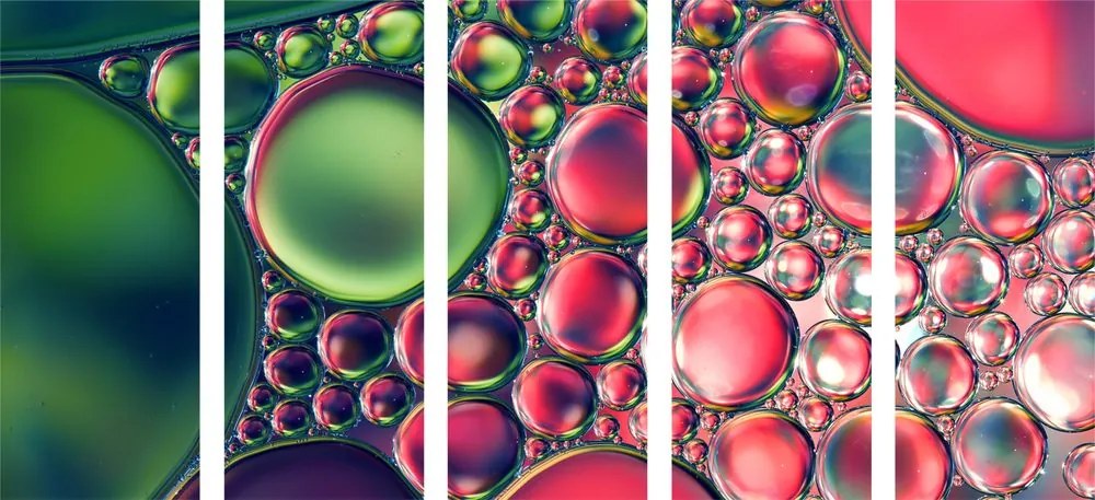 Quadri 5 pezzi – Gocce d'olio in versione astratta