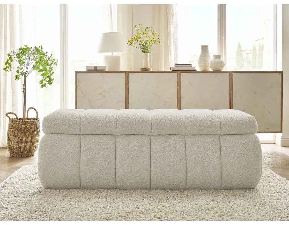 Panca beige in tessuto bouclé Mont Blanc - Bobochic Paris