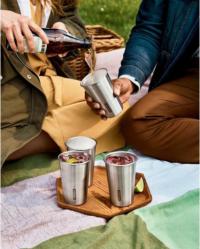 Tazze da viaggio in set argentate in acciaio inox 4 pz 500 ml – Black + Blum