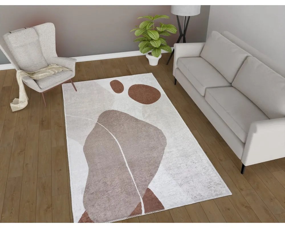Passatoia color crema lavabile 80x200 cm Sandy Rocks – Vitaus