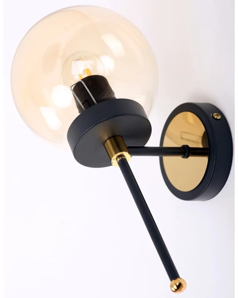 Lampada da parete in oro-nero ø 15 cm Tokyo - Squid Lighting