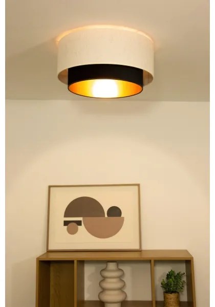 Plafoniera NATIA 1xE27/60W/230V Ø 45 cm bianco/nero