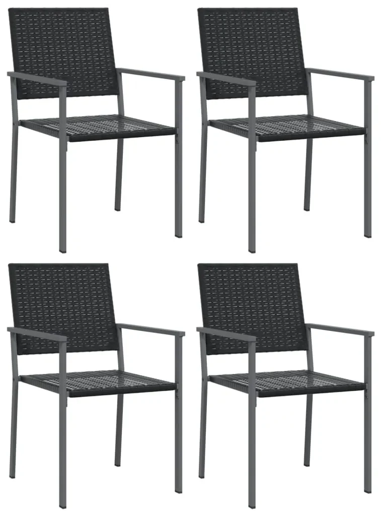Set da pranzo da giardino 5 pz in polyrattan e acciaio