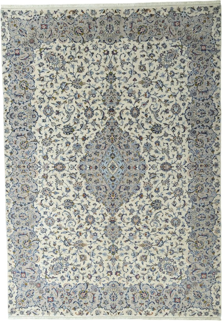 Kashan Tappeto 350 x 250 Beige (Iran) Annodato A Mano