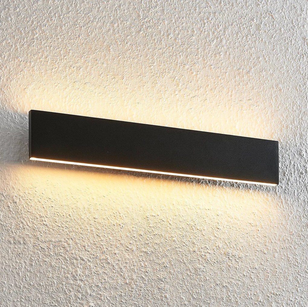 Applique da parete a LED Ignazia Lindby, dimmerabile, Nero, Soggiorno / Sala da pranzo, Metallo, Moderno, Applique a LED