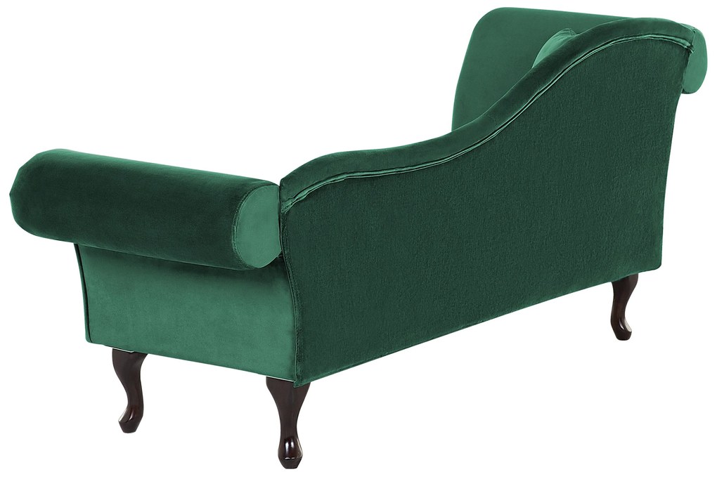 Chaise longue per lato sinistro in velluto verde scuro LATTES Beliani