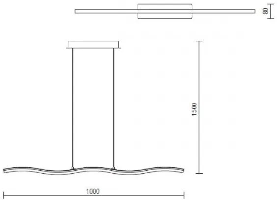 Redo 01-893 - Lampadario a sospensione su cavo PULSE LED/23,1W/230V cromo opaco