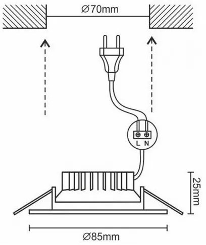 Lampada LED da bagno da incasso LED/7W/230V 4000K bianca IP44