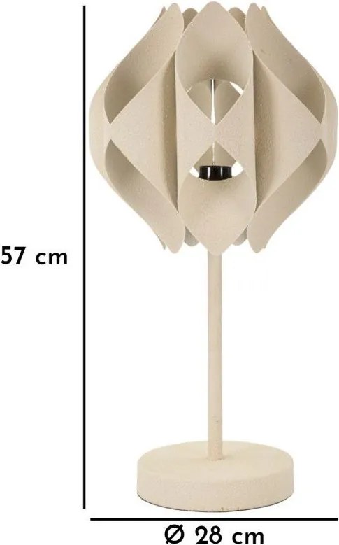 Lampada da tavolo beige con paralume in metallo (altezza totale 57 cm) Space – Mauro Ferretti