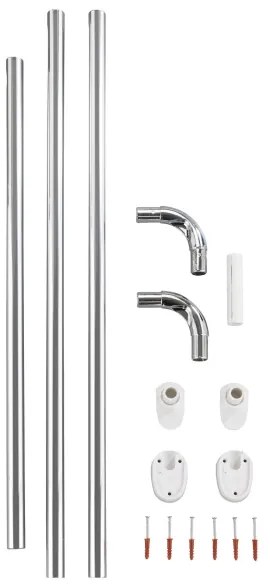 WENKO 19218100 - Asta UNIVERSAL 2,5x2,5 cm cromo/bianco