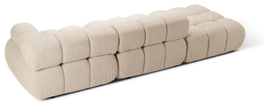 Divano componibile beige con rivestimento in bouclé 288 cm Bellis – Micadoni