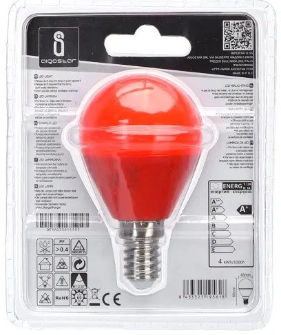 Lampadina LED G45 E14/4W/230V arancione - Aigostar