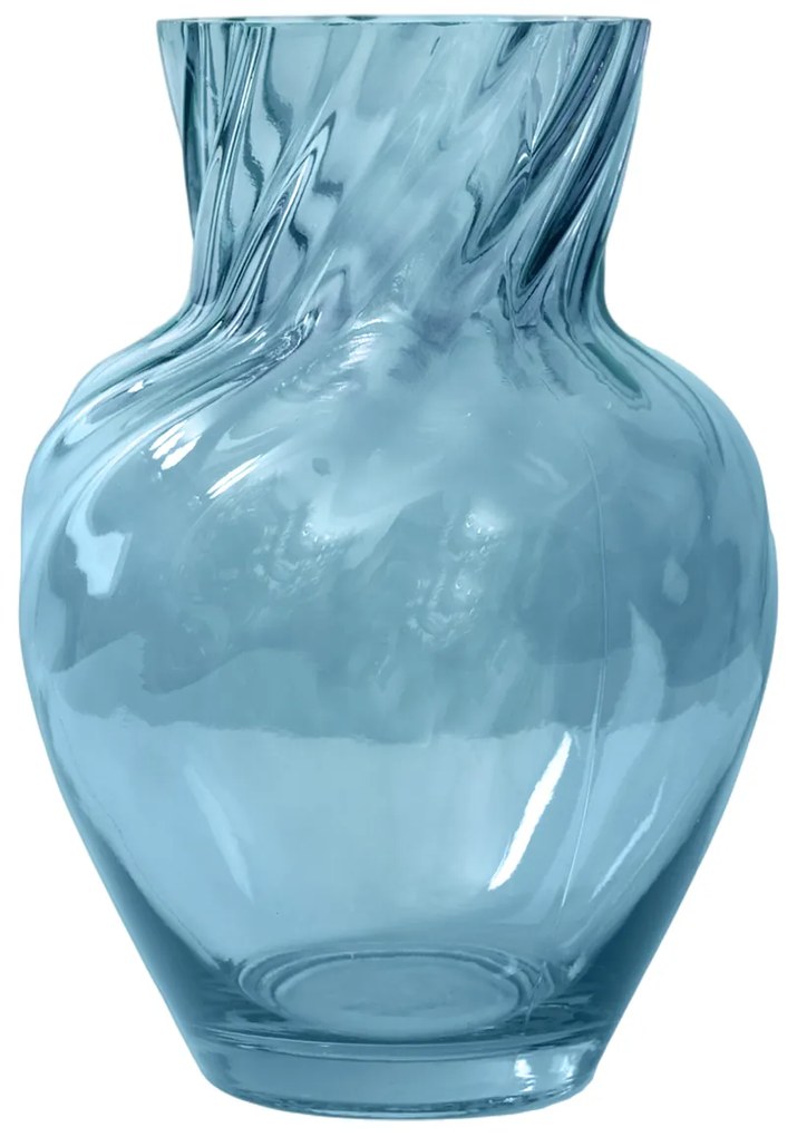 Vaso arredo vetro 25 cm blu