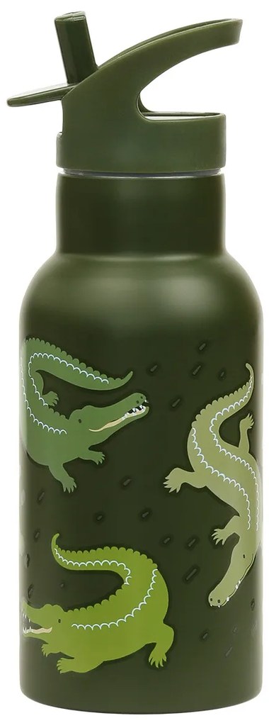 A Little Lovely Company - borraccia in acciaio inox, 350 ml - coccodrillo