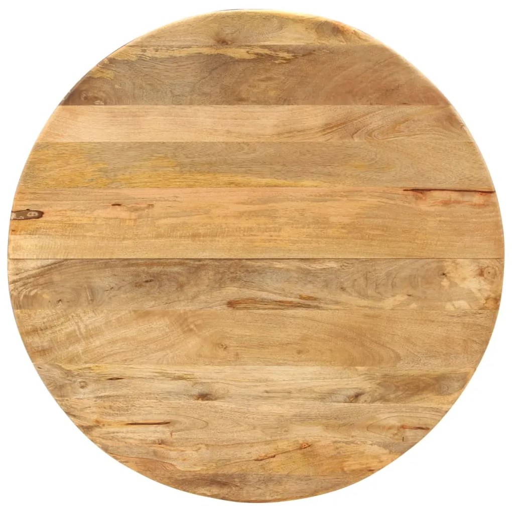 Tavolo da pranzo Ø110x78cm in legno massello di mango e acciaio
