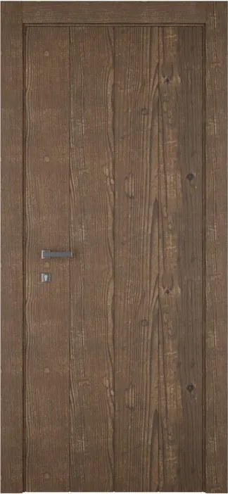 Porta interna a battente Woody in legno di abete colore rovere, L 80 x H 210 cm, apertura reversibile