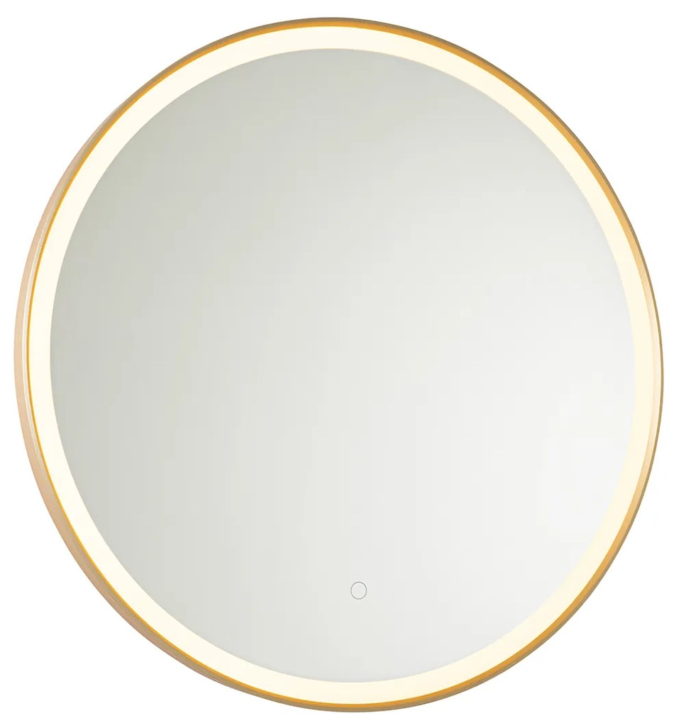 Specchio da bagno oro 70 cm incluso LED con dimmer tattile - Miral