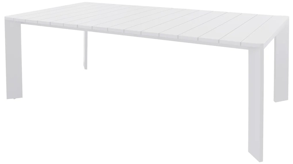 Tavolo da giardino 200x100x75 cm Connecticut alluminio bianco