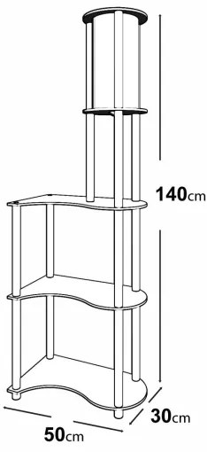 Lampada da terra con ripiani 1xE27/40W/230V 140 cm nero/marrone