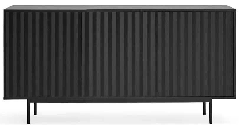 Cassettiera bassa nera 159x80 cm Sierra - Teulat