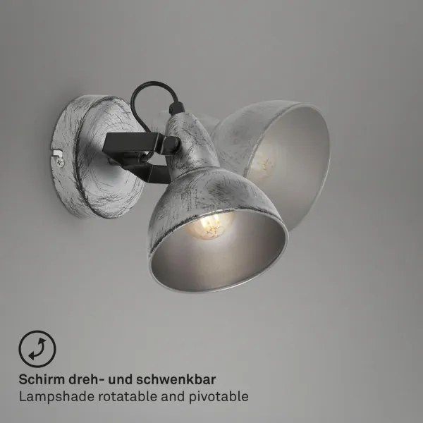 Briloner 2049-014 - Faretto da parete RETRO 1xE14/40W/230V grigio