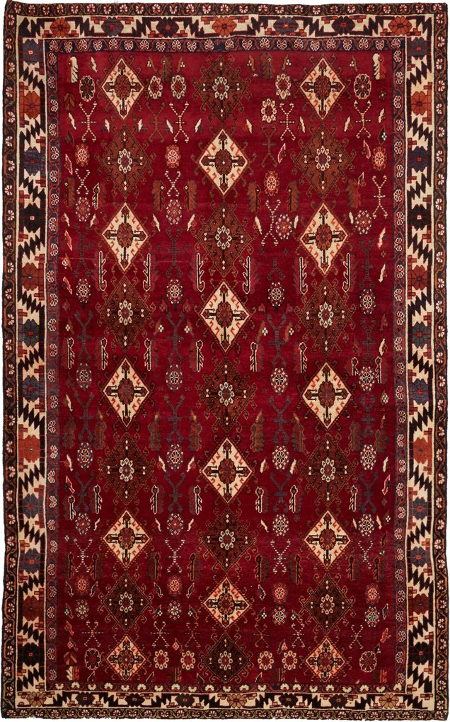Shiraz Tappeto 260x160 Rosso (Iran) Annodato A Mano