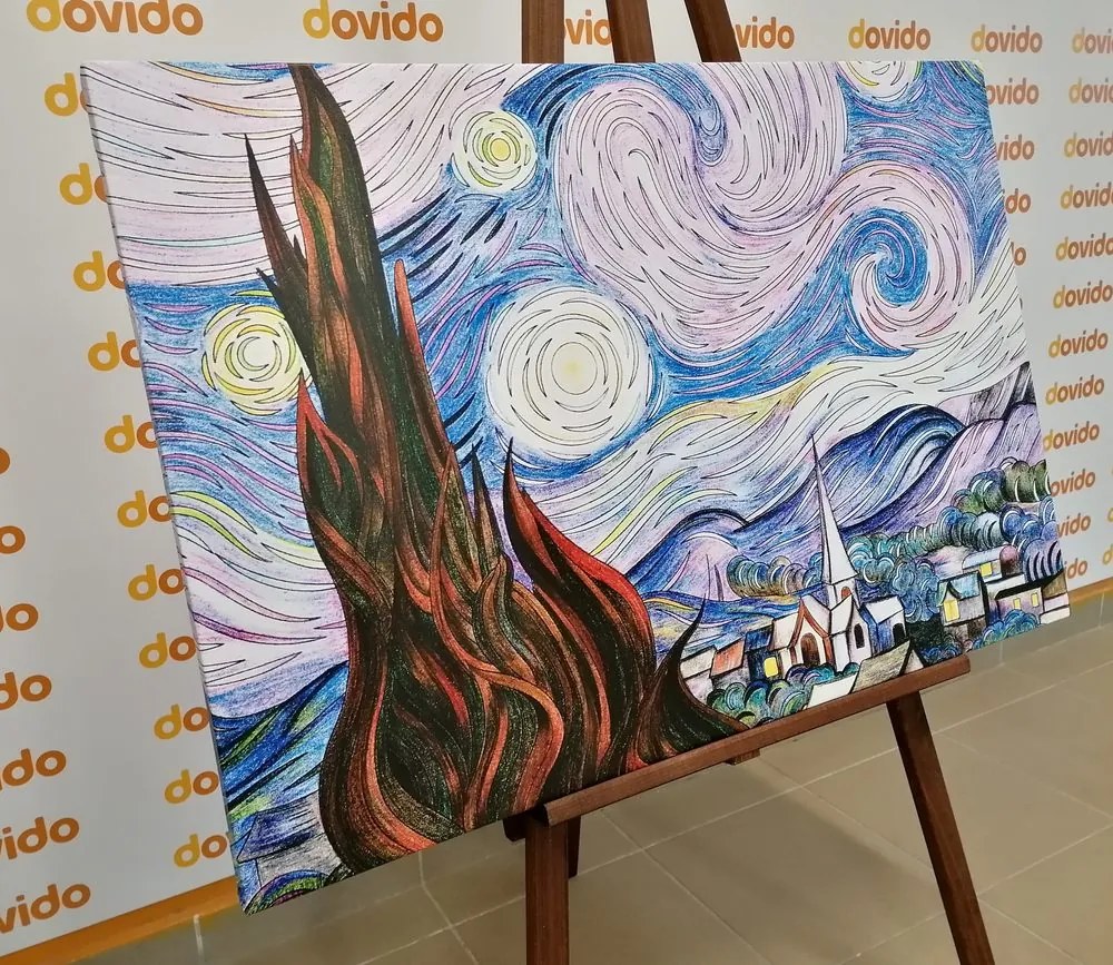 Quadro su tela – Riproduzione Notte stellata - Vincent van Gogh