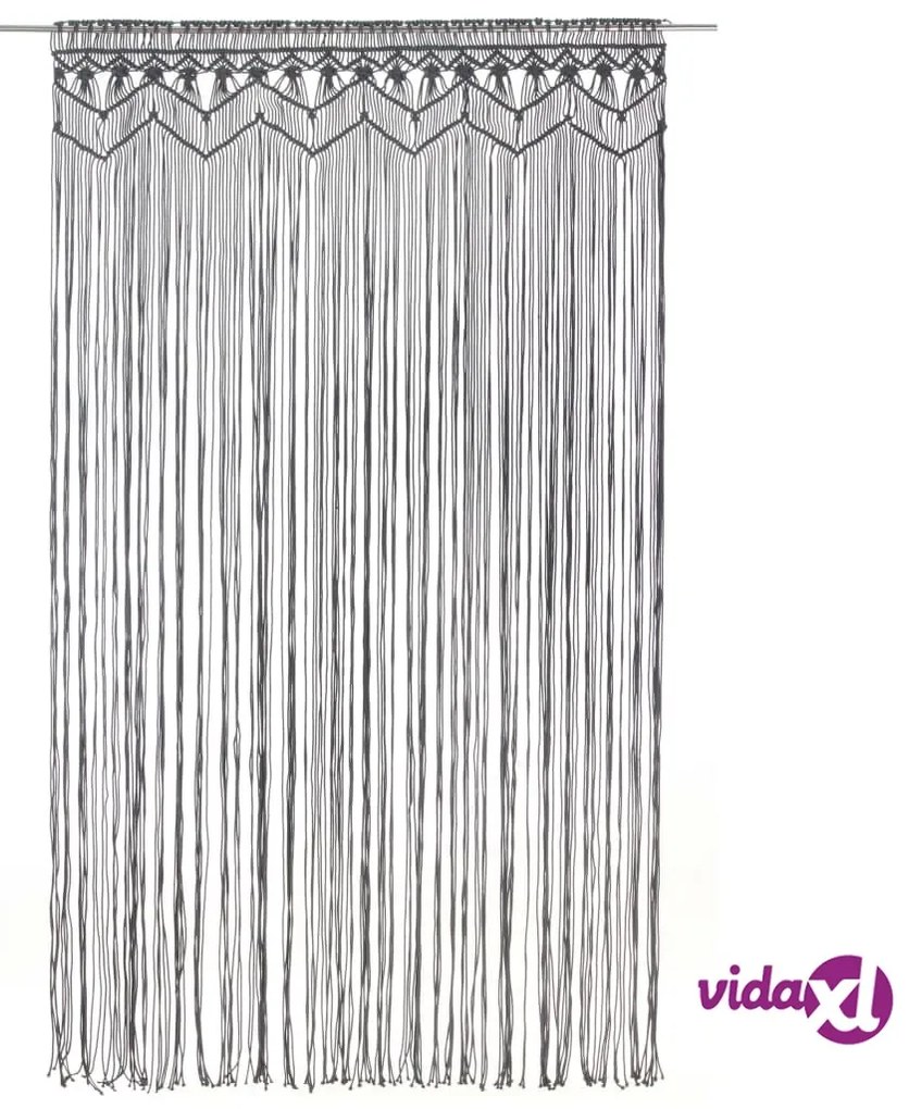 vidaXL Tenda Macramè Antracite 140x240 cm in Cotone