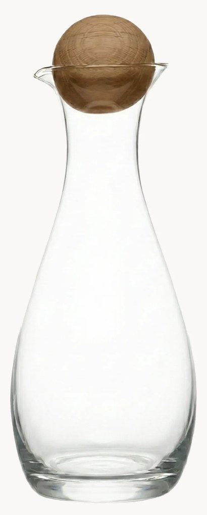 Set olio e aceto in vetro soffiato con tappi in legno Nature 2 pz
