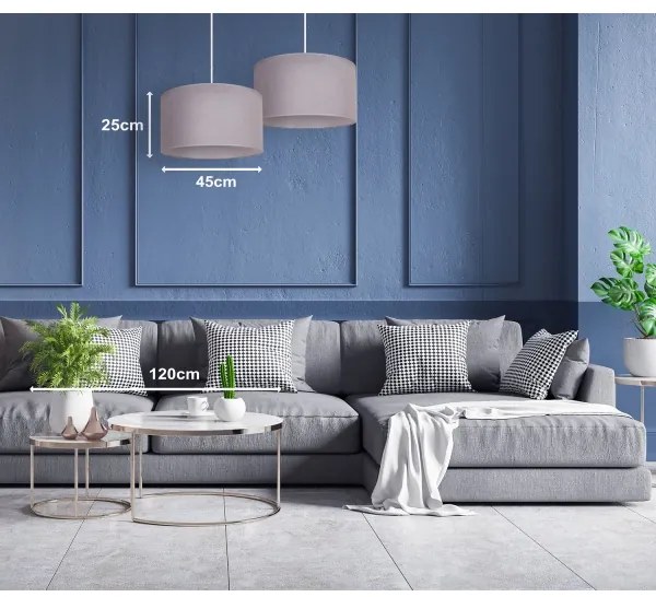 Duolla - Lampadario a sospensione con filo BRISTOL 1xE27/40W/230V diametro 45 cm grigio