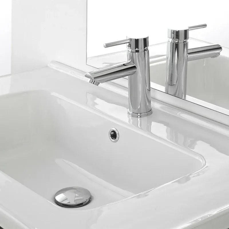 Miscelatore lavabo inox cromato lucido con piletta click-clack York