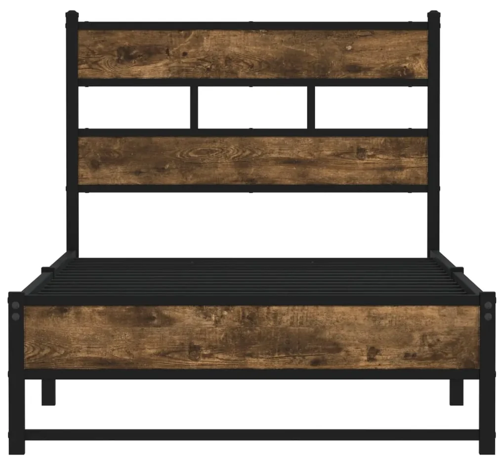 Giroletto senza materaso in metallo rovere fumo 90x200 cm
