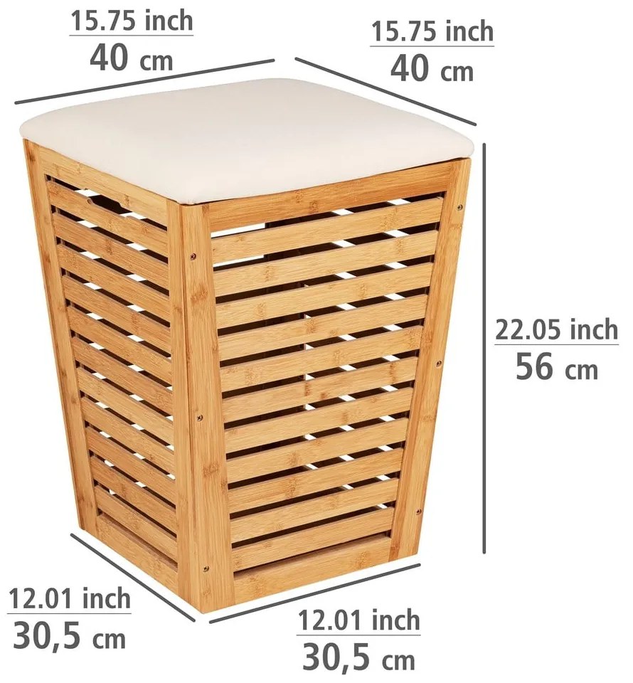 Cesto portabiancheria in bambù da 55 l Bambusa - Wenko
