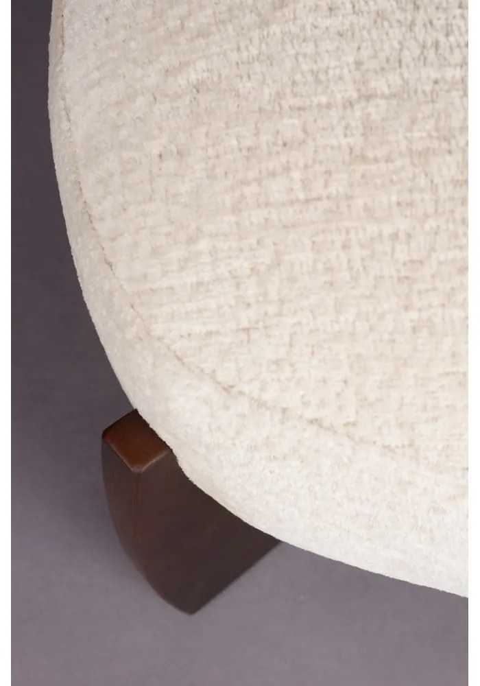 Poggiapiedi beige con rivestimento in bouclé Emilius – Dutchbone