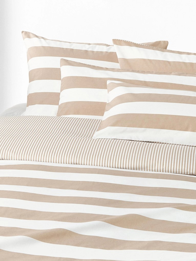 Copripiumino reversibile in cotone a righe Lorena