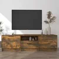 Mobile TV Rovere Fumo 140x35x40 cm in Legno Ingegnerizzato 817111