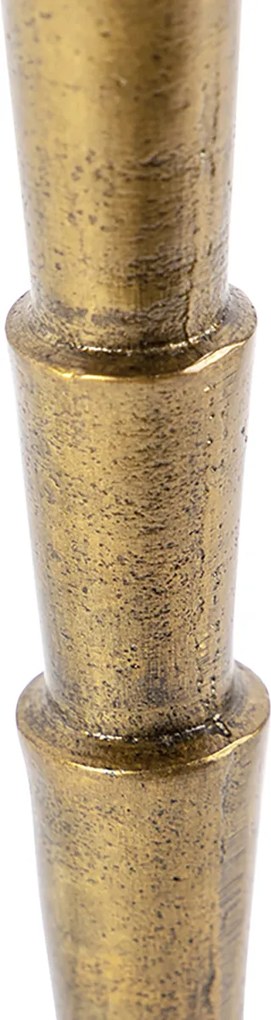 Lampada da tavolo bronzo con paralume in velluto color talpa 35 cm - Pisos