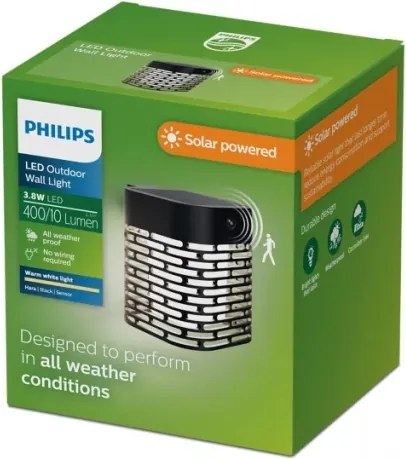 Philips - Lampada da parete solare LED con sensore HARA LED/3,8W/3,7V 800 mAh IP44