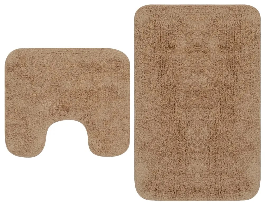 Set Tappetini Per Bagno 2 Pz İn Tessuto Beige /