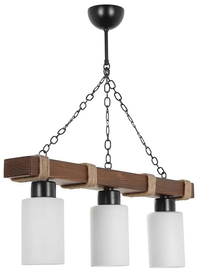 Lampadario a catena JASMIN 3xE27/40W/230V marrone/bianco