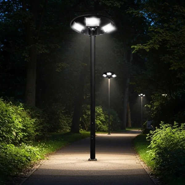 Lampione solare stradale a LED con sensore LED/22W/6V 6500K IP65 nero + telecomando