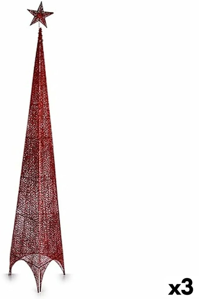 Albero di Natale Torre Rosso Metallo Plastica 42 x 218 x 42 cm (3 Unità)