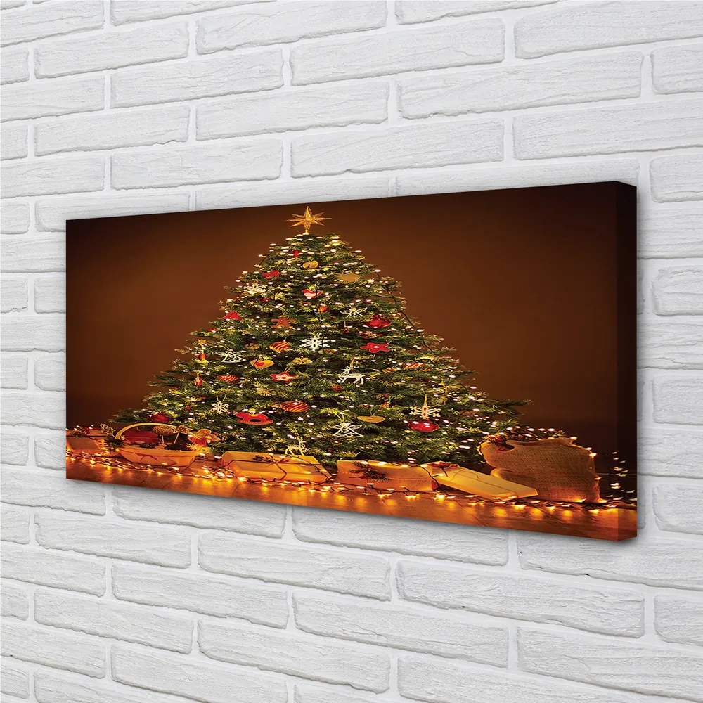 Quadro su tela Decorazioni per regali dell'albero di Natale 100x50 cm