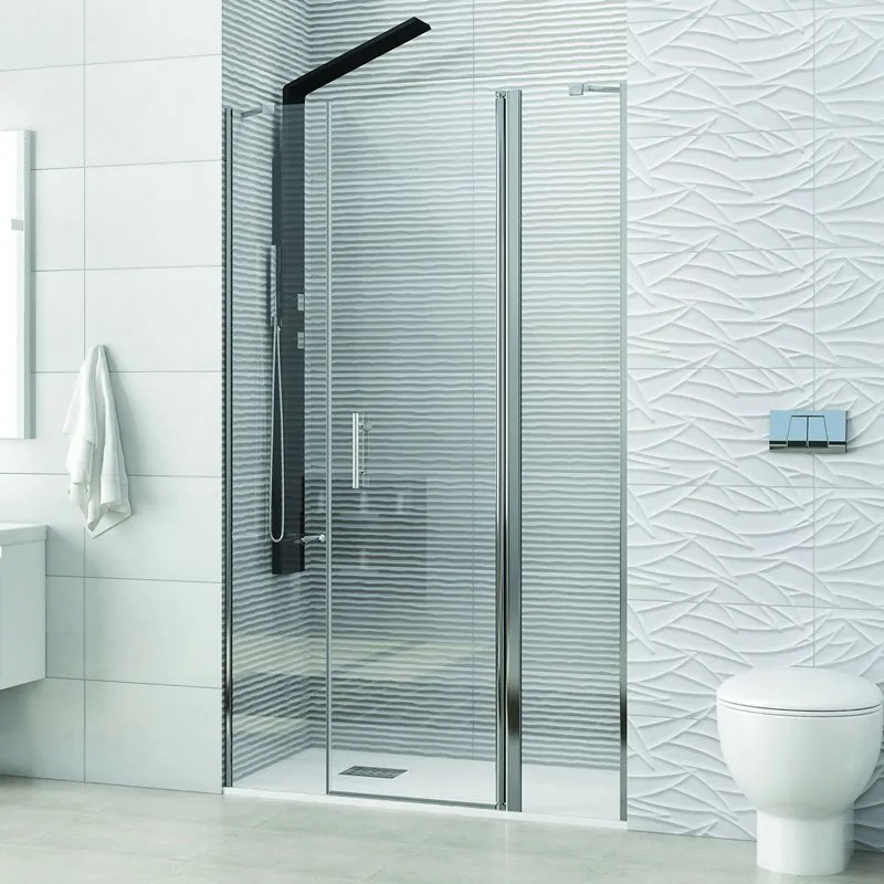 Porta doccia 140cm con anta battente e 2 fissi laterali KPX6000 - KAMALU