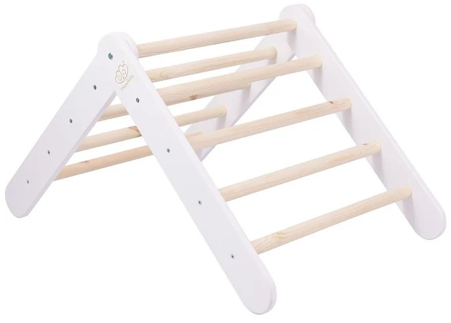 Pikler triangolo montessori bianco in pino massiccio 46x87x60 cm Montessori – Meowbaby