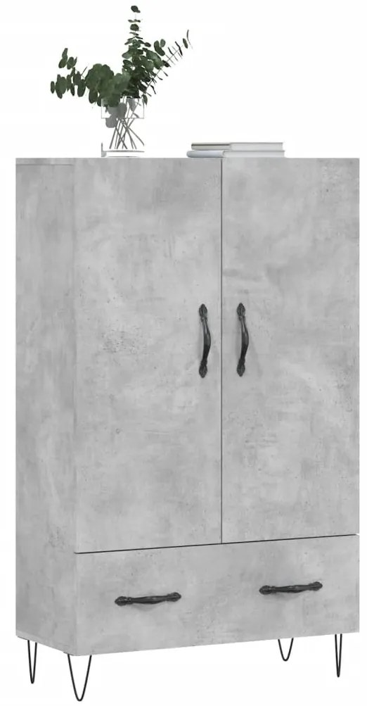 Credenza Grigio Cemento 69,5x31x115 cm in Legno Multistrato