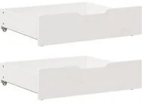 Cassettoni da Letto 2 pz Bianchi 75x55x16 cm in Legno di Pino 850933