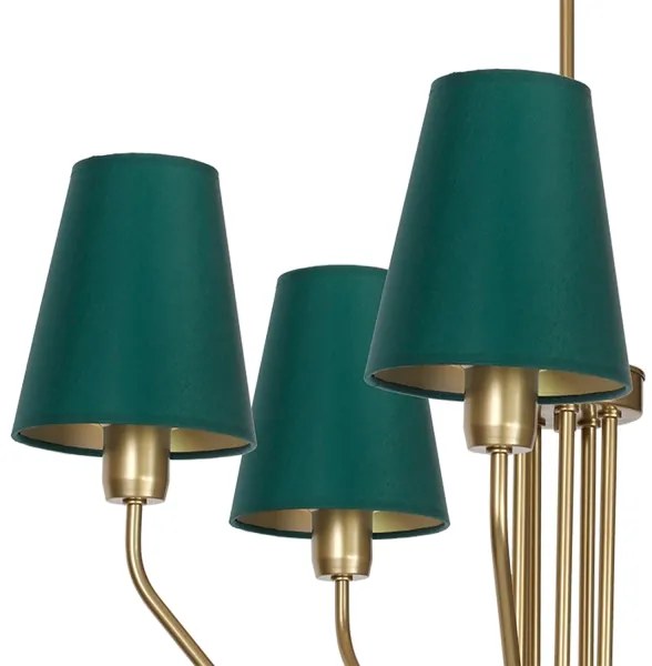 Lampadario a sospensione con supporto rigido VICTORIA 5xE27/60W/230V verde