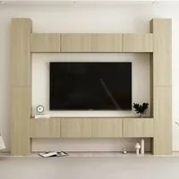 Set Porta TV 8 pz Rovere Sonoma in Truciolato 3078966