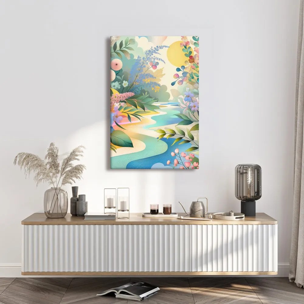 Quadro su tela – Paesaggio floreale